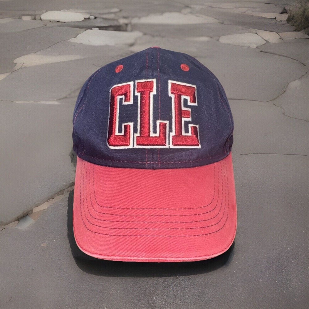 Cleveland Indians Ball Cap/Hat Strap Back CLE Baseball  Blue And Red MLB